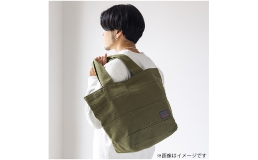 三河木綿刺し子織バッグ sasicco トート40 ( オリーブ )
