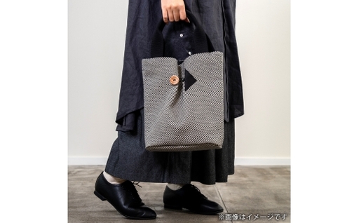 三河木綿刺し子織バッグ sasicco ポイントバッグ ( 消防刺子 )