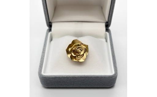 とよかわバラの真鍮襟バッジ [ Lapel Rose ]