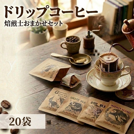 珈琲 ドリップコーヒー ＜焙煎士おまかせ詰め合わせセット＞   20袋 コーヒー 自家焙煎 ドリップバッグ 焙煎 おまかせ セット 飲み比べ 北海道 安平町 安平