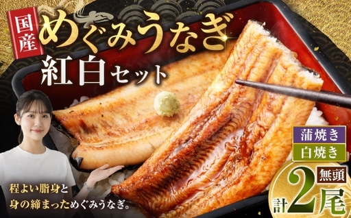 めぐみうなぎ 紅白 2尾 セット うなぎ 鰻 ウナギ 魚類 うな重 うな丼 晩ごはん 惣菜 おかず 贅沢 冷凍 国産 大阪府産 養殖 無投薬
