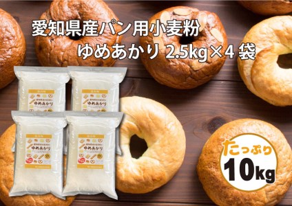 愛知県産 パン用 小麦粉 ゆめあかり 2.5kg × 4袋 計 10kg 国産 強力粉 ブランド 小麦 強力系小麦粉 ふわふわ もっちり 甘味 チャック付き パン ホームベーカリー ベーグル 食パン お取り寄せ 愛知県 碧南市 送料無料