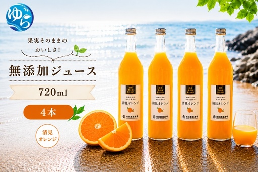 清見 オレンジ 100% ジュース / 清見オレンジ ストレート 果汁 無添加 柑橘 和歌山 14000円 720ml ※北海道・沖縄・離島への配送不可 //drink [ikd100-kiy720-4]