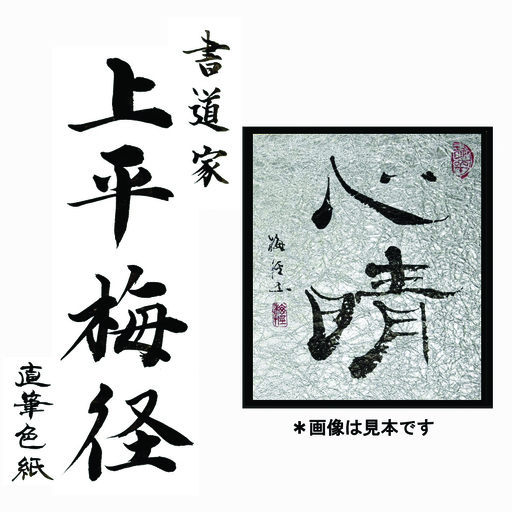 書道家による直筆書 上平梅径 直筆書(銀2字)
