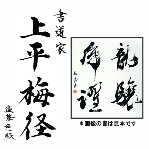 書道家による直筆書 上平梅径 直筆書(白4字)