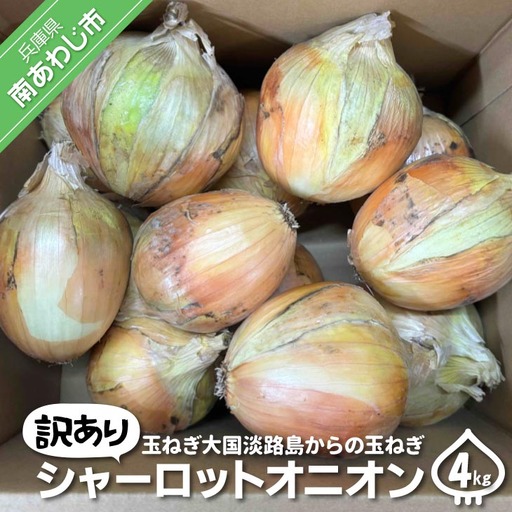 【訳あり】淡路島極熟玉葱　シャーロットオニオン【4kg】　玉ねぎ大国淡路島からの玉ねぎ