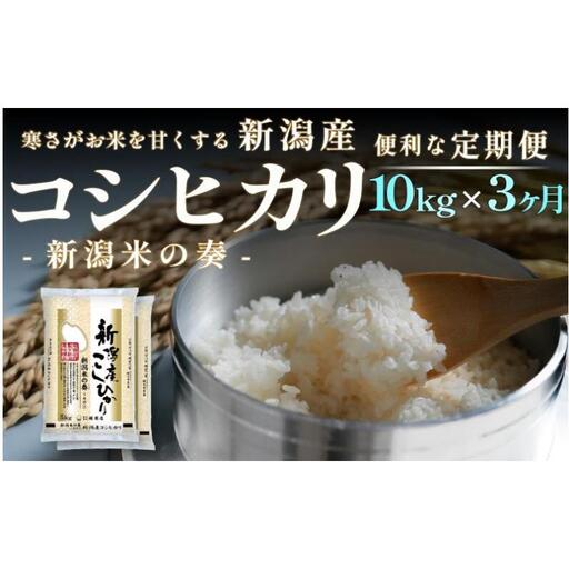 【定期便】新潟産 コシヒカリ 10kg×3回（3ヶ月）