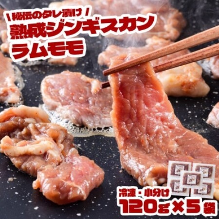 秘伝のタレ漬け 熟成 ジンギスカン ラムモモ 120g×5袋 冷凍 あんべ 安部商店【配送不可地域：離島】【1568979】