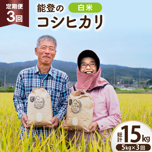 [期間限定発送] 米 定期便 コシヒカリ 白米 5kg 3回 総計 15kg