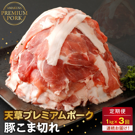 S058-026-T03_[定期便3回]天草プレミアムポーク 豚こま切れ約1.0kg(約500g×2パック)