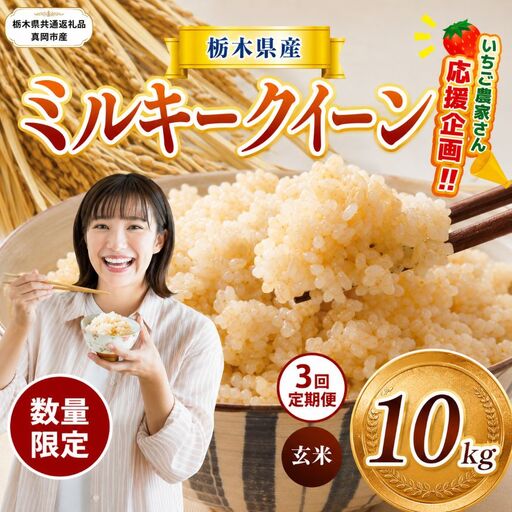 先行予約 【定期３回】令和8年度産 栃木県産 ミルキークイーン 10kg |【栃木県共通返礼品】
