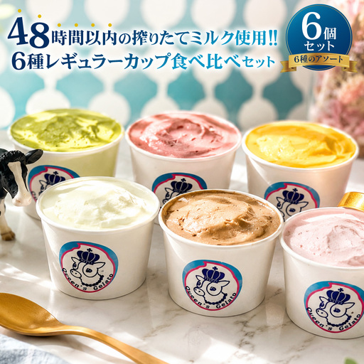 クイーンズジェラート レギュラーカップ6個(6種)アソート 100ml×6個 (6種 各1個) 