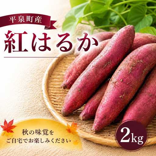 [10月下旬より発送] 平泉町産 紅はるか さつまいも 2kg / サツマイモ 芋 野菜 やさい 甘い 濃厚 美味しい[ipo004]