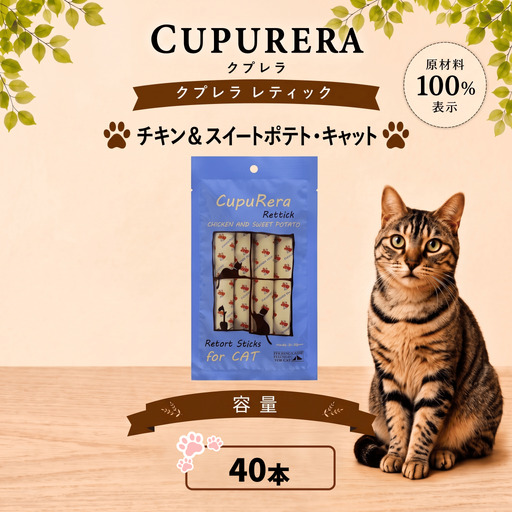 ペットフード チキン＆スイートポテト・キャット 40本【ペットフード】   