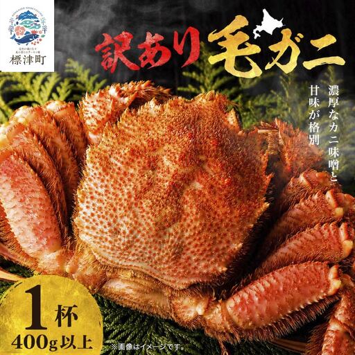 【訳あり】毛ガニ 400g以上×1杯 毛ガニ 【AF】