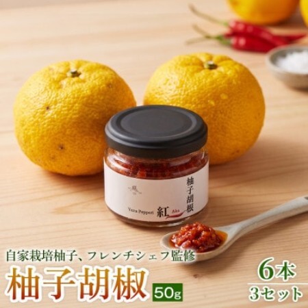 【香りと辛みで料理に深みを】スパイス薫る赤い柚子胡椒(瓶)50g ×6本 3セット【1736715】