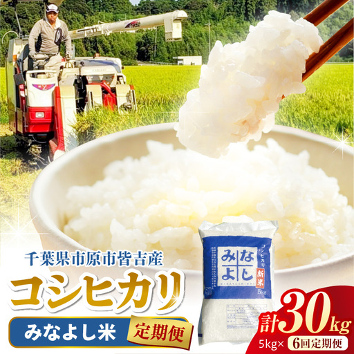 みなよし米 [定期便] [市原産コシヒカリ]5kg×6回 計30kg お届け