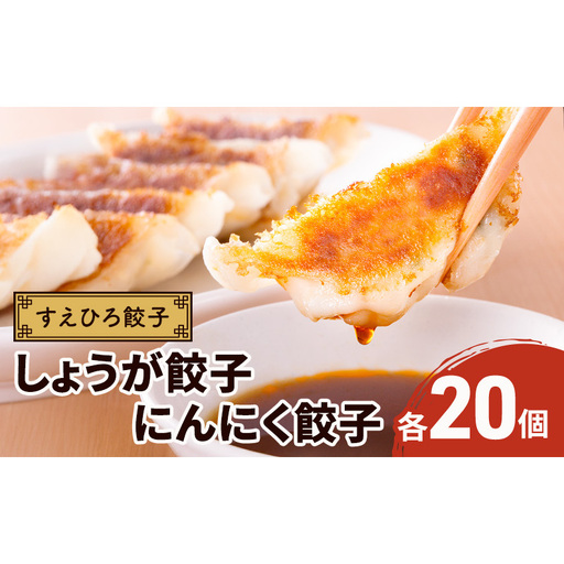 すえひろ餃子 （しょうが餃子・にんにく餃子） 各20個 計40個 タレ・唐辛子付き 餃子 ギョーザ 冷凍餃子 具沢山 国産 ビールのお供 つまみ 静岡 浜松市