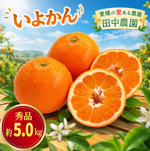 [2027年1月上旬から順次発送]伊予柑 いよかん 約5kg 秀品 柑橘類 先行予約 贈答用 ギフト フルーツ 柑橘類 先行予約 果物 フルーツ みかん イヨカン 宮内伊予柑 人気 おすすめ 愛媛 松山 田中農園