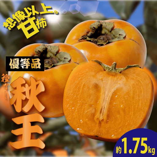 博多秋王[優等品] 約1.75kg (6玉以上) | 秋王 柿 KBY