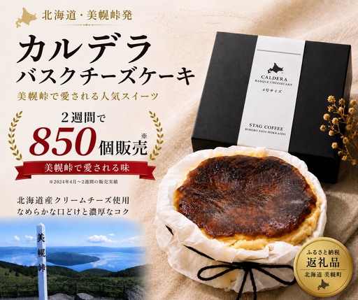 美幌峠カルデラバスクチーズケーキ 4号サイズ(直径 約12cm)