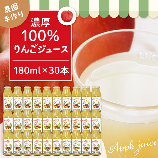 100％ りんご ジュース 180cc × 30本 フルーツ ジュース