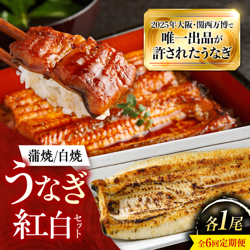[全6回定期便] 鰻 美陵鰻の蒲焼1尾×白焼1尾 紅白セット / 美陵 うなぎ ウナギ 蒲焼 蒲焼き かば焼き 白焼き 白焼 うな重 うな丼 惣菜 おかず 山椒 国産 土用 丑の日 土用の丑の日 贈答 / 大阪府藤井寺市/(株)れいわ水産[BLAL044]