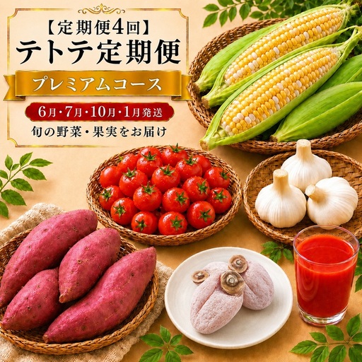 【定期便4回】「テトテ定期便」プレミアム+（プラス）コース ＜6月・7月・10月・1月発送＞| テトテ農園