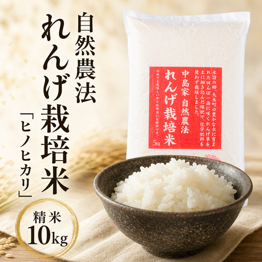 [2026年10月中旬より順次発送予定]自然農法れんげ栽培米「ヒノヒカリ」(精米・10kg)BI24