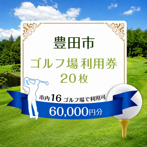 豊田市 ゴルフ場 利用券20枚（市内16ゴルフ場利用可）