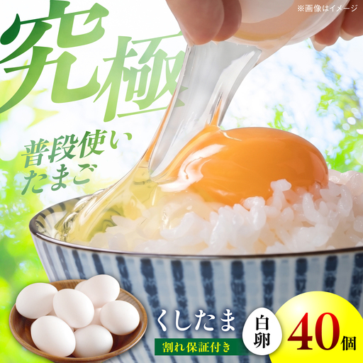 くしたま 白卵 40個(36個+割れ保証4個)たまご|