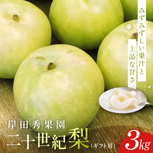 【2026年8月下旬より発送】岸田秀果園 二十世紀梨 (ギフト用)3kg