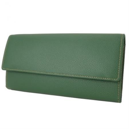 【濱野皮革工藝の長財布】グレース ロングウォレット ギャルソンタイプ(グリーン)【1749133】