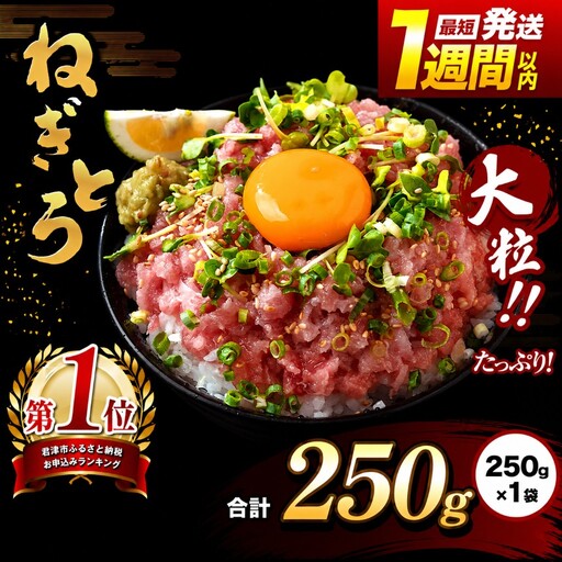 [ 簡易包装 ]ネギトロ 鮪 250g×1袋 | まぐろのたたき ねぎとろ 清幸丸水産 君津市