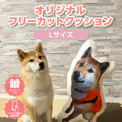オリジナルフリーカットクッション両面プリントLサイズ(最大60cm)