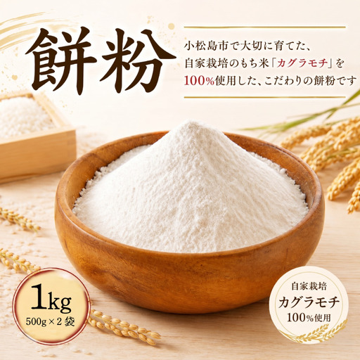 もち粉 溝木さんの餅粉 1kg(500g×2袋） グルテンフリー 白玉 みたらし団子 おしるこ 餅 餅粉 お正月 もち おもち omochi 国産 自家製 小松島市