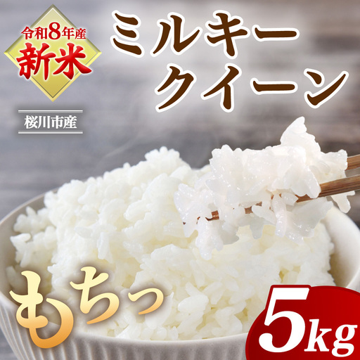 《 令和8年産 》 桜川市産 ミルキークイーン 5kg 新米 先行予約 茨城県 桜川市 米 お米 白米 コメ ごはん 精米 国産 限定 銘柄米 [SC071sa]