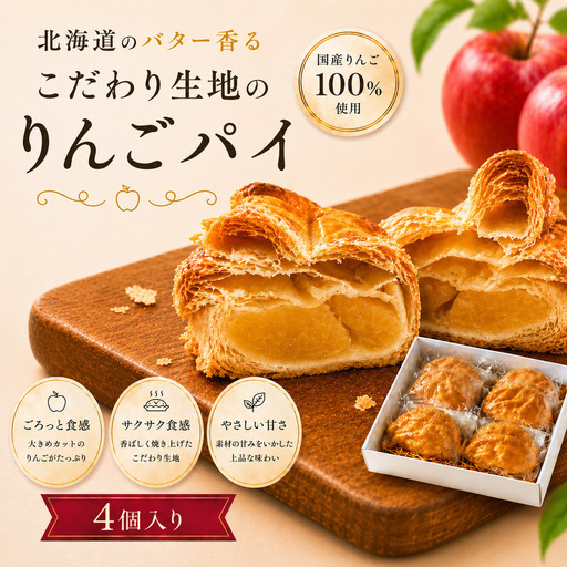 [予約受付]りんごパイ 4個セット アップルパイ[ysn110-set-appl-4]