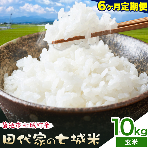 【6ヶ月定期便 】令和7年産 菊池市七城町産 田代家の七城米 七城ヒノヒカリ 玄米 10kg 田代こめや《お申し込み月の翌月から出荷開始》熊本県 菊池市 米 お米 精米 ひのひかり 菊池市産 熊本県産 九州産 送料無料