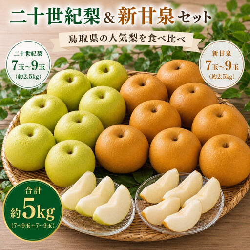 【食べ比べセット】鳥取県産 二十世紀梨 新甘泉 約5キロ【鳥取県 境港市】