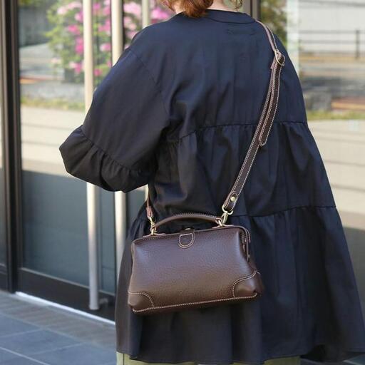 口枠ショルダーバッグ[福岡市内製造][チョコ]
