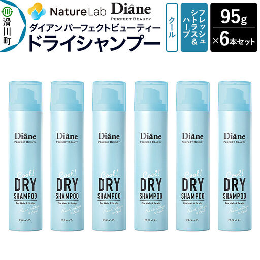 Diane ダイアン パーフェクトビューティー ドライシャンプー クール 95g フレッシュシトラス&ハーブの香り×6点セット
