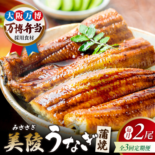 [全3回定期便]鰻 鰻の蒲焼 2尾/ 美陵 うなぎ ウナギ 蒲焼 蒲焼き かば焼き かばやき 白焼き 白焼 しろやき しらやき 特大 肉厚 うな重 うな丼 ひつまぶし 惣菜 おかず タレ 山椒 国産 土用 丑の日 ギフト / 大阪府藤井寺市/Giverichホールディングス株式会社[BLAM043]