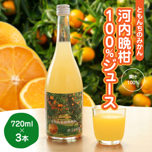 河内晩柑100%ジュース720ml×３【91-4】 YWTB003