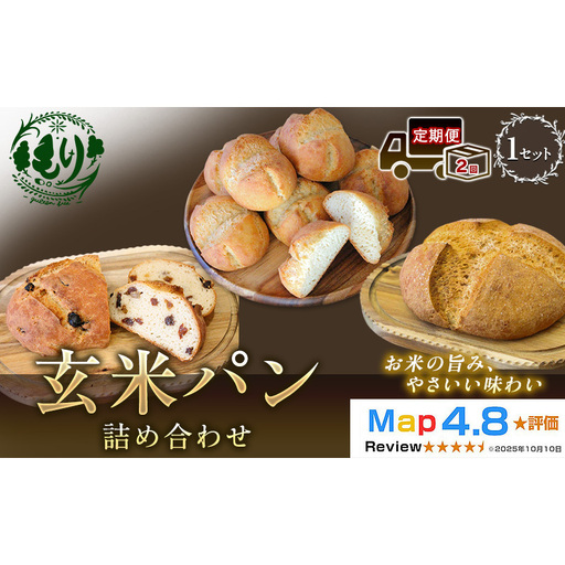 パン 玄米パン3種 カンパーニュ 定期便2ヶ月 パン