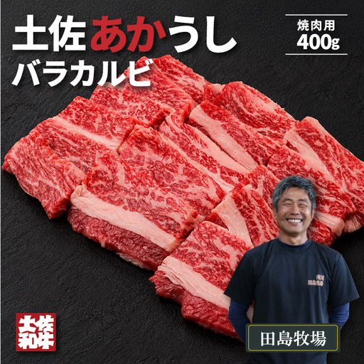 土佐あかうし バラカルビ 焼肉用 400g | 赤牛 あか牛 希少 ギフト 冷凍 贈答 高知県 南国市
