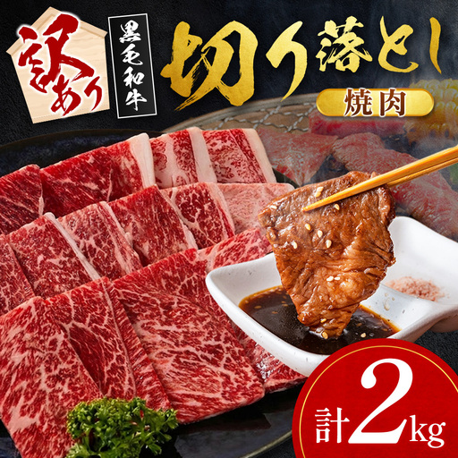 10日以内出荷 訳あり 宮崎県産 黒毛和牛 切り落とし 焼肉 計2kg E270-Y-10D