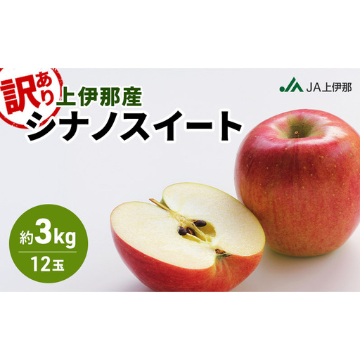 訳あり りんご 長野 リンゴ シナノスイート 約3kg (12玉) 産地直送 フルーツ 果物 デザート おやつ 林檎 旬 信州 長野県 長野県産 駒ヶ根市 上伊那産