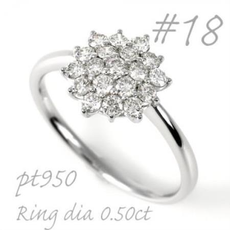 プラチナ ダイヤモンドリング 0.50CT  R3686DI-P2 #18【配送不可地域：離島・沖縄県】【1755020】