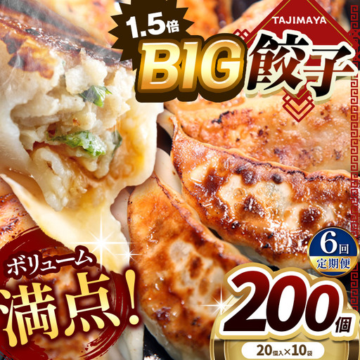 【定期便6回】たじまや オリジナル ビッグ 餃子 200個